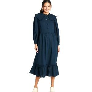 Universal Thread Balloon Sleeve Collared Midi Dress